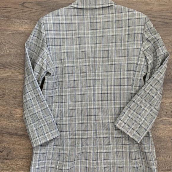 MILLY Boyfriend Blazer Plaid Wool Italian Check - Picture 8 of 10